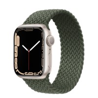 Apple Watch Series 7 41 мм, из алюминия «Сияющая звезда», плетеный монобраслет «Зелёные холмы»