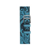 Ремешок Hermès Attelage Double Tour Animaux Bandana из кожи Swift 42mm для Apple Watch - Голубой
