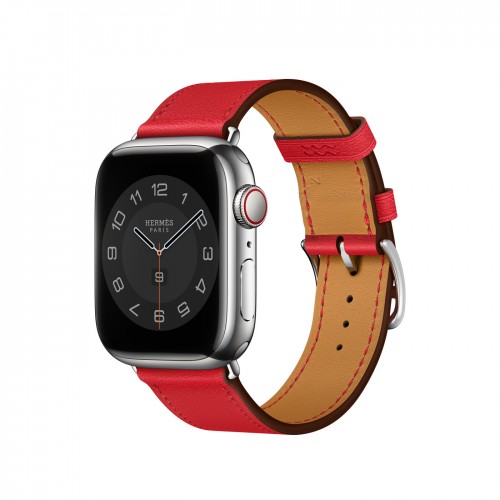 Ремешок Hermès Single Tour из кожи Swift 41mm для Apple Watch - Красный (Rouge H)