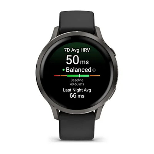 Умные часы Garmin Venu 4 41mm, Slate, Black Silicone Band