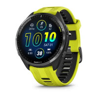 Умные часы Garmin Forerunner 965 47mm Carbon Gray DLC Titanium Bezel Black Case Amp Yellow/Black Silicone Band