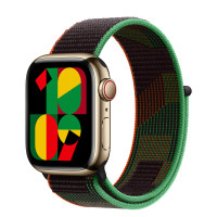 Apple Watch Series 8 41mm Gold Stainless Steel Case with Sport Loop - Black Unity