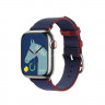 Ремешок Hermes для Apple Watch 41mm Twill Jump Single Tour - Темно-синий/Красный (Navy/Rouge)