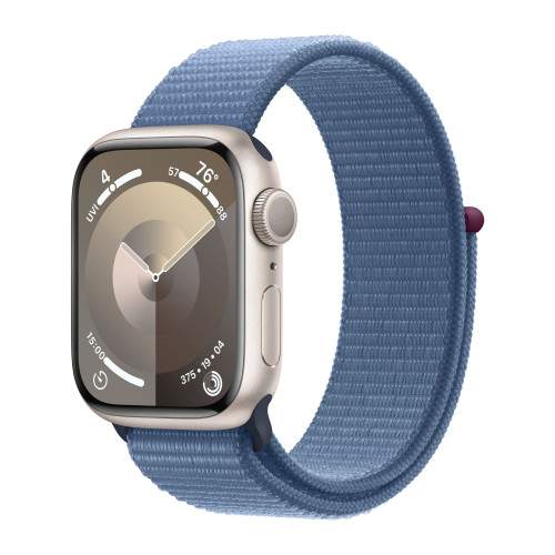 Apple Watch Series 9 41mm, Starlight Aluminum Case with Sport Loop - Winter Blue