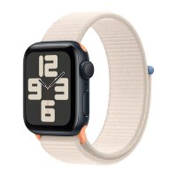 Apple Watch SE (2023) 44mm, Midnight Aluminum Case with Sport Loop - Starlight (Бежевый)