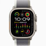 Apple Watch Ultra 3 49mm Titanium Case with Green/Gray Trail Loop (M/L)