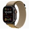Apple Watch Ultra 2 49mm Black Titanium Case with Tan Alpine Loop (Large)