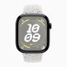 Apple Watch Series 10 42mm, Jet Black Aluminum Case with Nike Sport Band - Pure Platinum