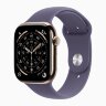 Apple Watch Series 11 42mm, Gold Titanium Case with Sport Band - Purple Fog