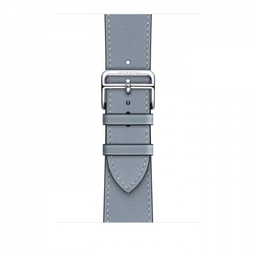 Ремешок Hermès Single Tour из кожи Swift 45mm для Apple Watch - Голубой (Bleu Lin)