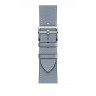 Ремешок Hermès Single Tour из кожи Swift 45mm для Apple Watch - Голубой (Bleu Lin)