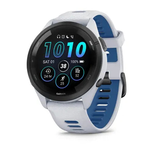 Умные часы Garmin Forerunner 265 46mm Black Bezel Whitestone Case Whitestone/Tidal Blue Silicone Band