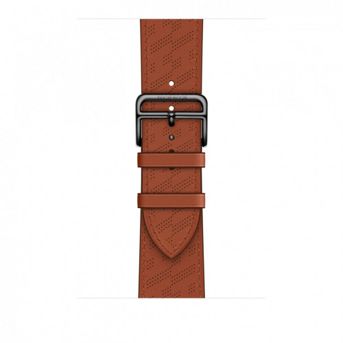 Apple Watch Series 9 Hermes 45mm, черный корпус, медный кожаный ремешок с перфорацией H