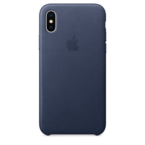 кожаный оригинальный чехол apple для iphone x темно-синий