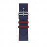 Ремешок Hermes для Apple Watch 46mm Twill Jump Single Tour - Темно-синий/Красный (Navy/Rouge)