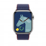 Ремешок Hermes для Apple Watch 46mm Twill Jump Single Tour - Темно-синий/Красный (Navy/Rouge)