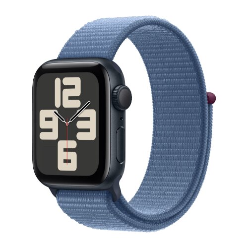 Apple Watch SE (2023) 44mm, Midnight Aluminum Case with Sport Loop - Winter Blue (Голубой)