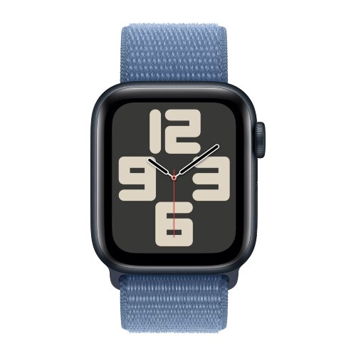 Apple Watch SE (2023) 44mm, Midnight Aluminum Case with Sport Loop - Winter Blue (Голубой)