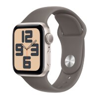 Apple Watch SE (2023) 44mm, Starlight Aluminum Case with Sport Band - Clay (Коричневый)