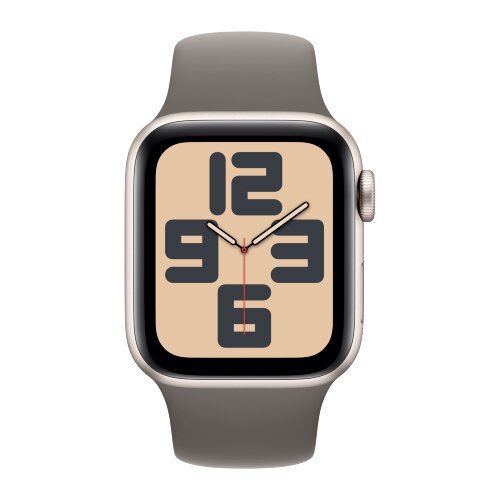Apple Watch SE (2023) 44mm, Starlight Aluminum Case with Sport Band - Clay (Коричневый)