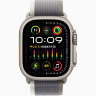 Apple Watch Ultra 3 49mm Titanium Case with Green/Gray Trail Loop (S/M)