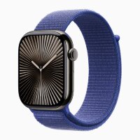 Apple Watch Series 10 46mm, Slate Stainless Steel Case with Sport Loop - Ultramarine