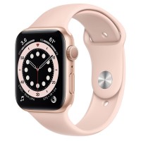 Apple Watch Series 6 44 мм, золотистый алюминий, спортивный ремешок "розовый песок"