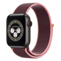 Apple Watch Edition Series 6 Titanium Space Black 40mm, спортивный браслет сливового цвета