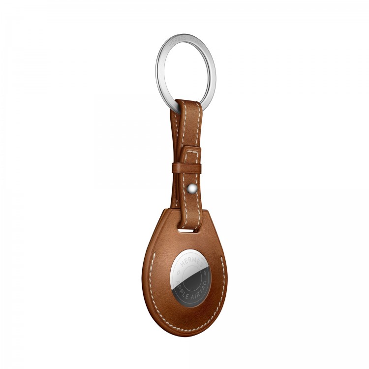 Брелок AirTag Hermes Fauve для ключей с кольцом