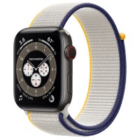 Apple Watch Edition Series 6 Titanium Space Black 44mm, бледно-серый спортивный браслет