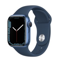 Apple Watch Series 7 41 мм, синий алюминий, спортивный ремешок «синий омут»