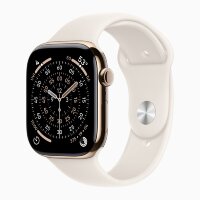 Apple Watch Series 11 42mm, Gold Titanium Case with Sport Band - Starlight
