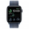 Apple Watch SE (2022) 44mm, Midnight Aluminum Case with Sport Loop - Storm Blue