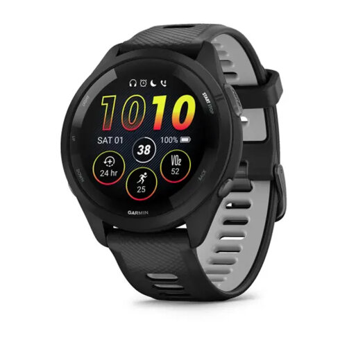 Умные часы Garmin Forerunner 265 46mm Black Bezel Case Black/Powder Gray Silicone Band