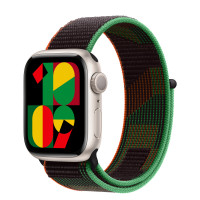 Apple Watch Series 8 41mm Starlight Aluminum Case with Sport Loop - Black Unity