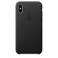 Кожаный чехол для iPhone X чёрный