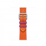 Ремешок Hermes для Apple Watch 41mm Twill Jump Single Tour - Оранжево-розовый (Orange/Rose)