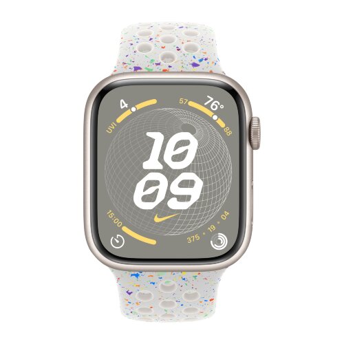 Apple Watch Series 9 41mm, Starlight Aluminum Case with Nike Sport Band - Pure Platinum