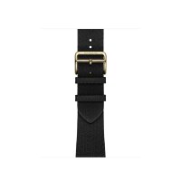 Ремешок Hermès для Apple Watch 42mm Satin Clou de Selle — черный сатиновый (Noir Satin)