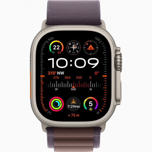Apple Watch Ultra 3 49mm Titanium Case with Indigo Alpine Loop (L)