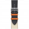 Ремешок Hermes Simple Tour из кожи Swift цвета Indigo/Craie/Orange (44 мм)