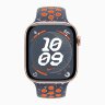 Apple Watch Series 10 42mm, Rose Gold Aluminum Case with Nike Sport Band - Blue Flame
