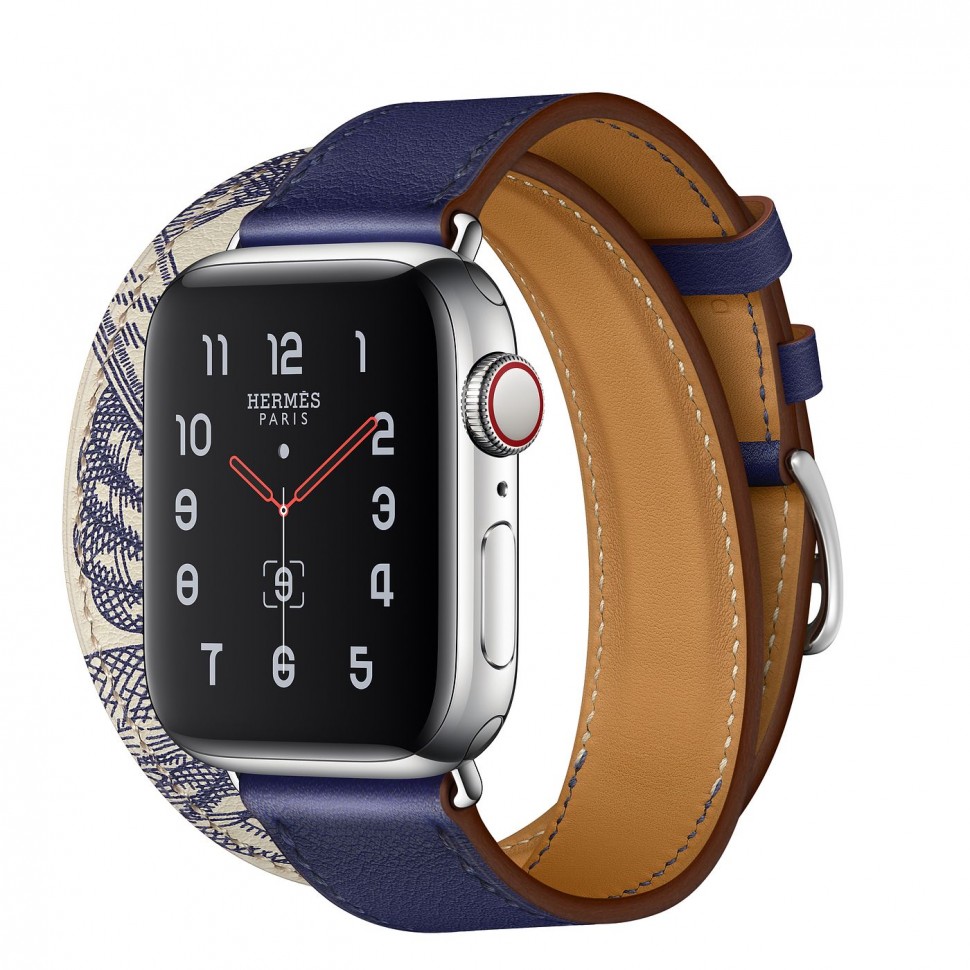 Apple Watch Hermes Series 5 40mm купить двойной черничный ремешок
