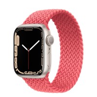 Apple Watch Series 7 41 мм, из алюминия «Сияющая звезда», плетеный монобраслет «Розовый пунш»