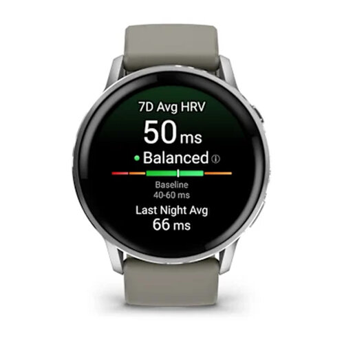 Умные часы Garmin Venu 4 45mm, Silver, Silver Gray Silicone Band