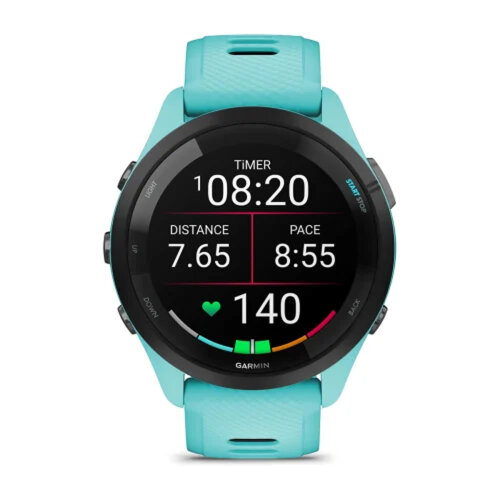 Умные часы Garmin Forerunner 265 46mm Black Bezel Aqua Case Aqua/Black Silicone Band