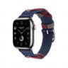 Ремешок Hermes для Apple Watch 41mm Bridon Single Tour - Темно-синий (Navy)