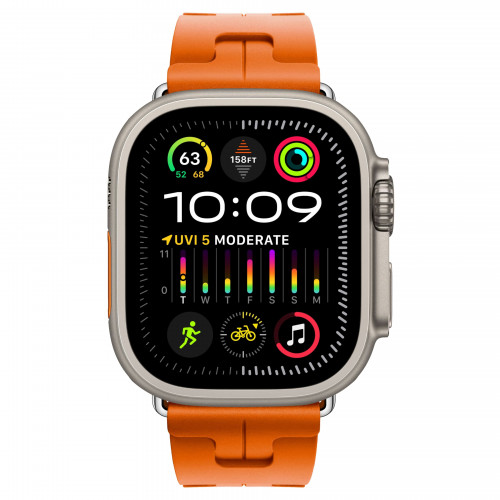 Apple Watch Hermes Ultra 2 49mm Titanium, спортивный ремешок Kilim оранжевый