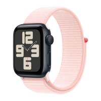 Apple Watch SE (2023) 44mm, Midnight Aluminum Case with Sport Loop - Light Pink (Светло-розовый)