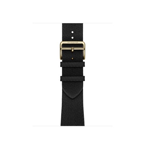 Ремешок Hermès для Apple Watch 46mm Satin Clou de Selle — черный сатиновый (Noir Satin)